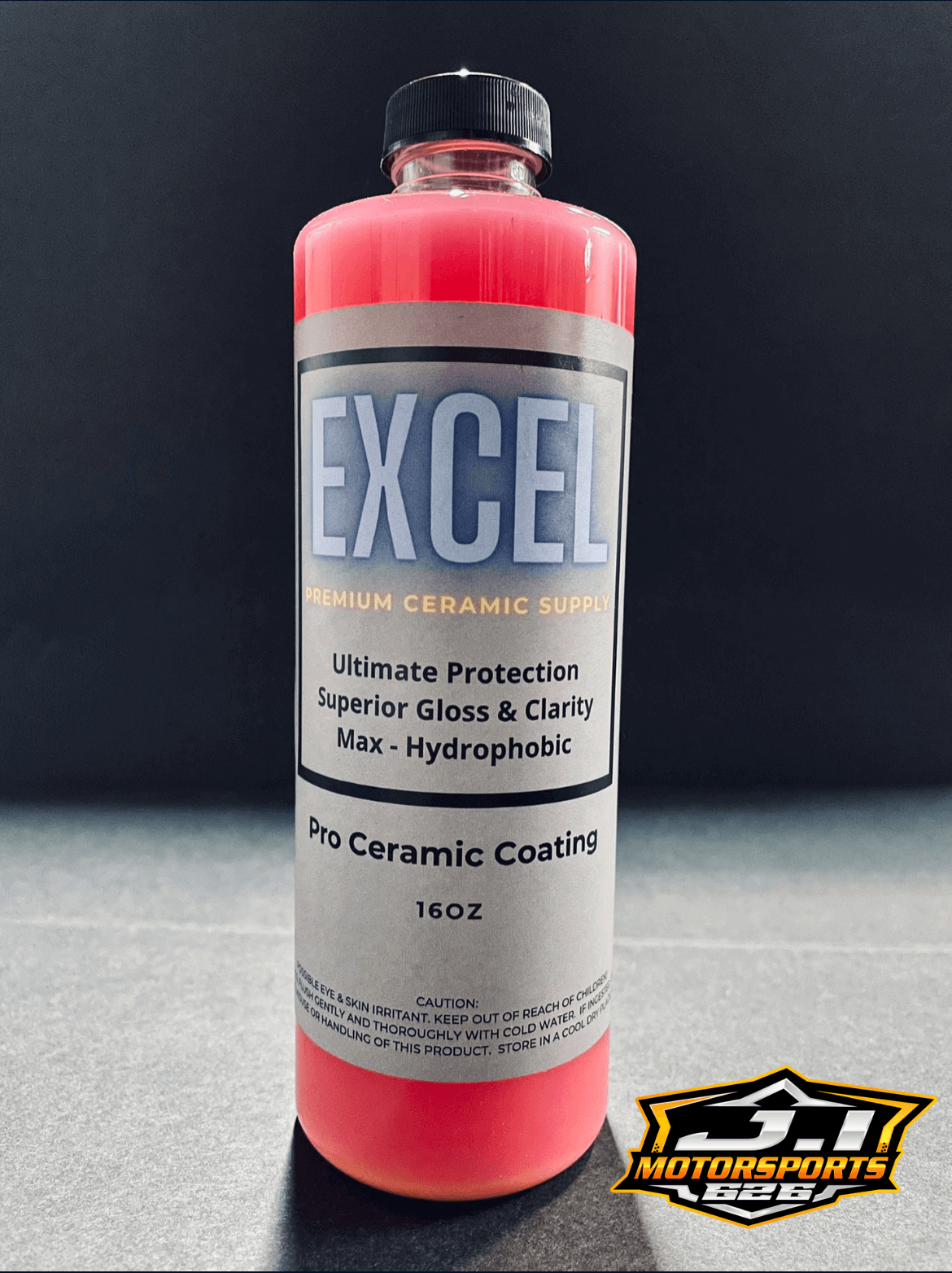 "EXCEL Premium Ceramic Supply 16oz Pro Ceramic Coating bottle for auto detailing with hydrophobic, high gloss, and clarity protection"