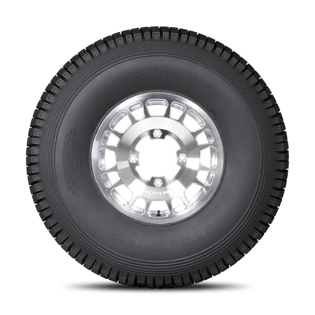 Tensor Regulator 2 A/T UTV tire with nylon bias ply carcass and improved weight and performance characteristics for long-lasting tread life.